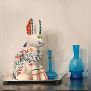 Anthropologie Crazy Bunny Cookie jar - Bad Bunny Kitsch